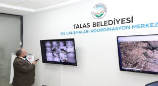 Kayseri Talas'tan kış çalışmalarına 'canlı' takip