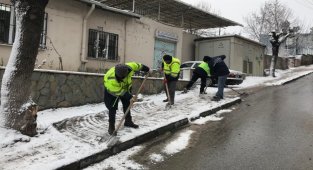 Kütahya'da kar temizleme çalışması
