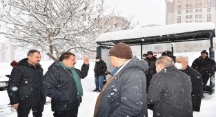 Malatya'da karla mücadele çalışmaları incelendi