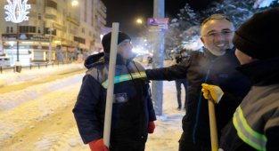 Nevşehir Belediyesi'nden gece vakti kar mesaisi