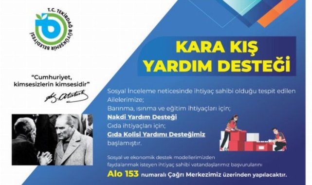Tekirdağ Büyükşehir'den kış yardımı