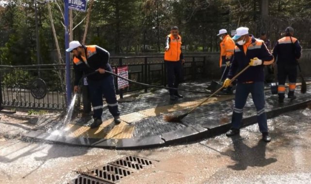 Ankara Gölbaşı'nda bayram öncesi temizlik mesaisi