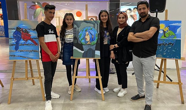 Batman Kozluk köy öğrencilerinden resim sergisi