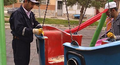 Kütahya'da park ve yeşil alanlarda bakım
