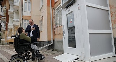 Sivas'ta engelli İsmail'e asansör 