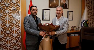 İnegölspor yönetimi Alper Taban'la buluştu