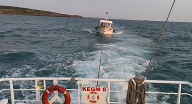 İstanbul'da Kilyos açıklarında sürüklenen tekne kurtarıldı