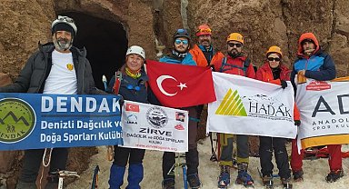 Kayseri Erciyes Kuzey Buzul zirve tırmanışı tamamlandı