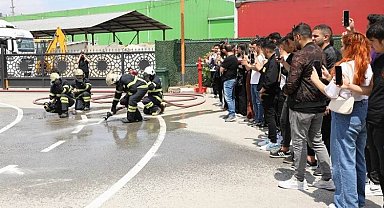 Öğrencilere savunma ve söndürme eğitimi