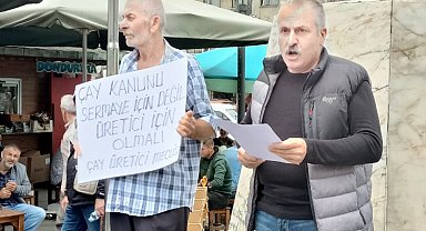 Rize Pazar'da 'çay kanunu' protestosu