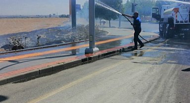 Diyarbakır'da anız yangını
