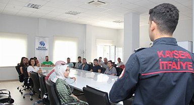Erciyes Teknopark'ta yangın söndürme eğitimi