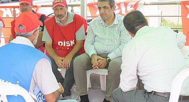 İstanbul Sarıyer'deki grevdeki belediye işçilerine 'Gelecek'ten destek ziyareti