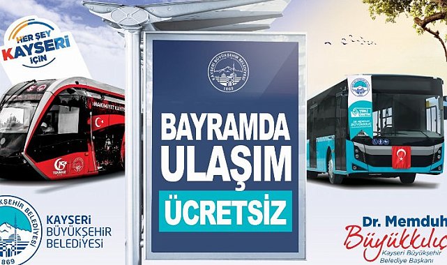 Kayseri'de toplu ulaşım ücretsiz