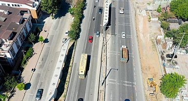 Kuruçeşme Tramvay Hattı'nda çelik kirişler hazırlanıyor