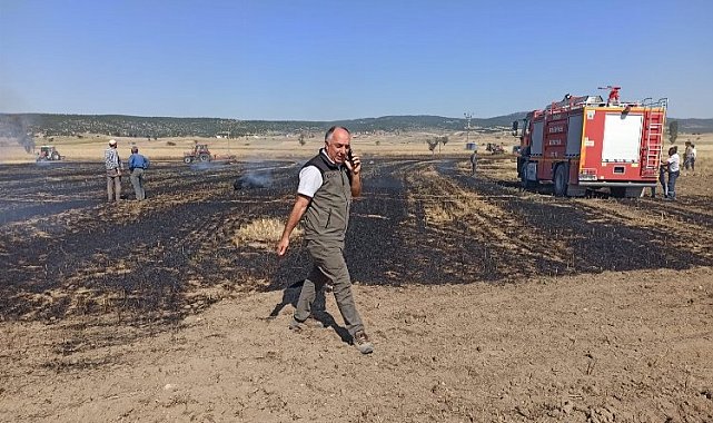 Kütahya'da kıvılcım 2 dekarlık alanı kül etti