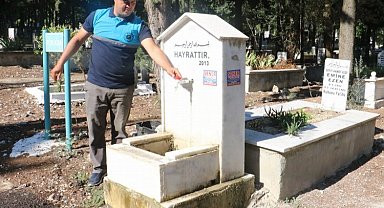 Manisa'da mezarlık çeşmelerine bayramlık bakım