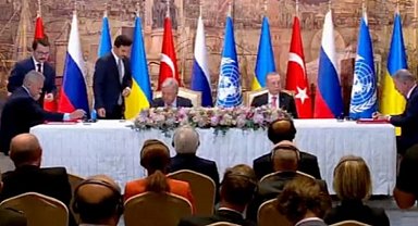 Tahıl koridoru için imzalar atıldı... Tahıl krizine İstanbul imzası