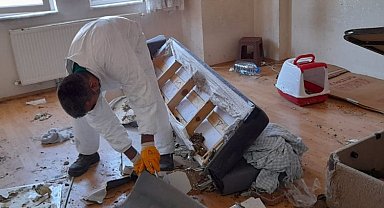 Bursa Osmangazi'deki çöp evden onlarca kedi çıktı