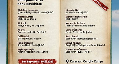 Geleceğin edebiyatçıları Bursa'da kamptan çıkacak