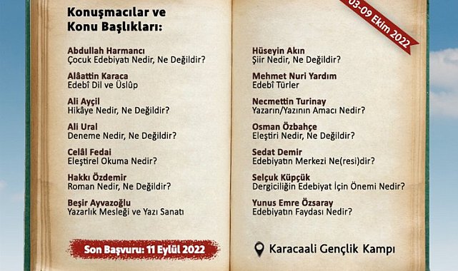 Geleceğin edebiyatçıları Bursa'da kamptan çıkacak