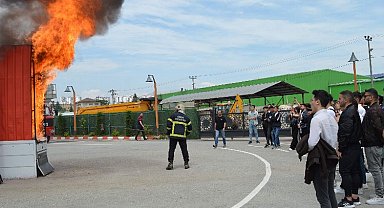Stajyerler tatbikatta nefes kesti