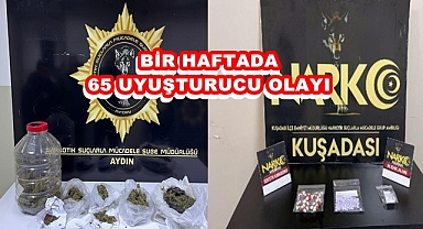 1 hafta da 65 uyuşturucu olayı
