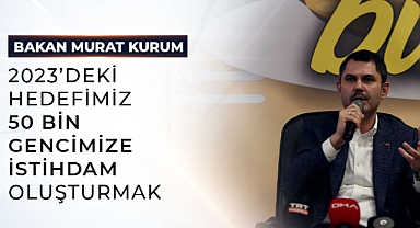 2023'DEKİ HEDEFİMİZ 50 BİN GENCİMİZE İSTİHDAM OLUŞTURMAK