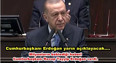 Cumhurbaşkanı Erdoğan yarın açıklayacak....