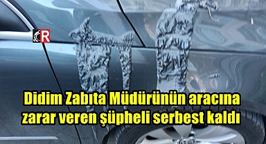 Didim Zabıta Müdürünün aracına zarar veren şüpheli serbest kaldı