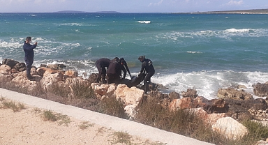 Didim'de karaya ceset vurdu
