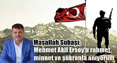 Maşallah Subaşı; Mehmet Akif Ersoy'u rahmet, minnet ve şükranla anıyorum