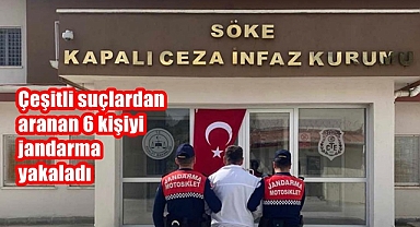 Çeşitli suçlardan aranan 6 kişi jandarma tarafından yakalandı