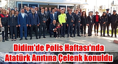 Didim'de Polis Haftası'nda Atatürk Anıtına Çelenk konuldu