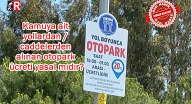 Kamuya ait yollardan / caddelerden alınan otopark ücreti yasal mıdır?