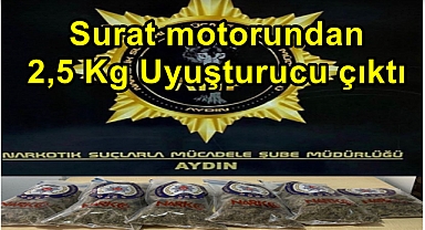 Sürat motorundan 2,5 Kg uyuşturucu çıktı