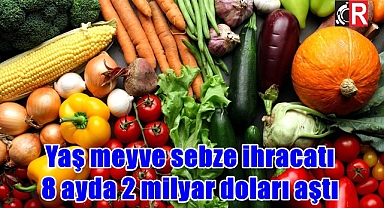 Yaş meyve sebze ihracatı 8 ayda 2 milyar doları aştı