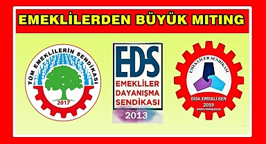 EMEKLİLERDEN BÜYÜK MITING