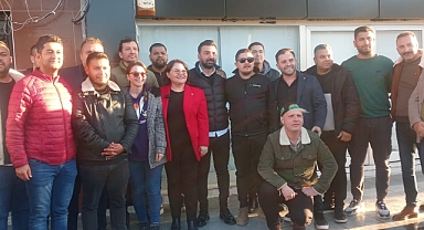 Belediye işçileri tarafından alkış ve sloganlarla karşılandı